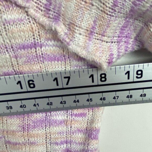 Free People Spaced‎ Out Pink Purple Long Sleeve Sweater  Knit ASOS Thumbholes XL - Picture 9 of 12